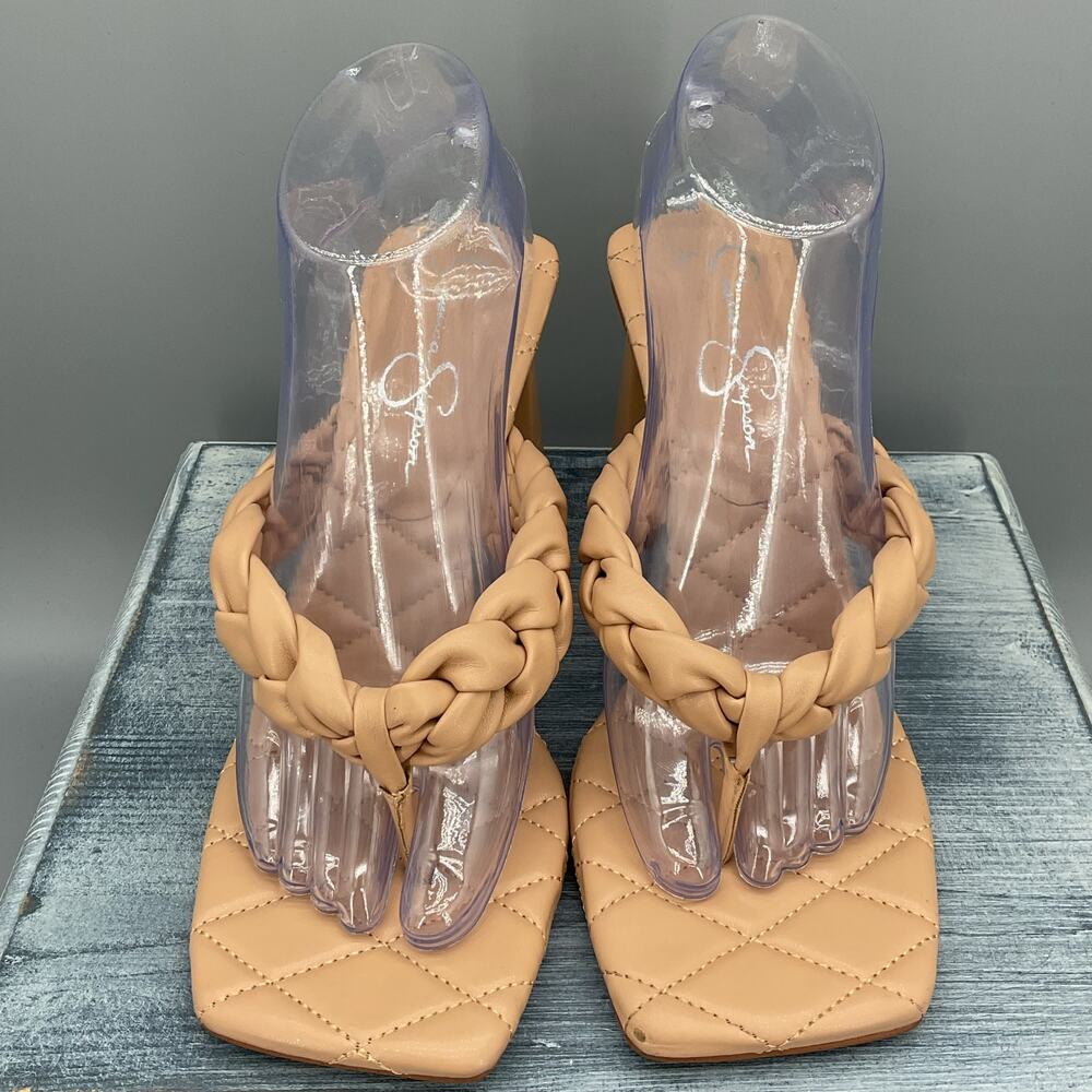 NEW Jessica Simpson Zaliye Slip-on Heels Beige Size 9M - Picture 3 of 10